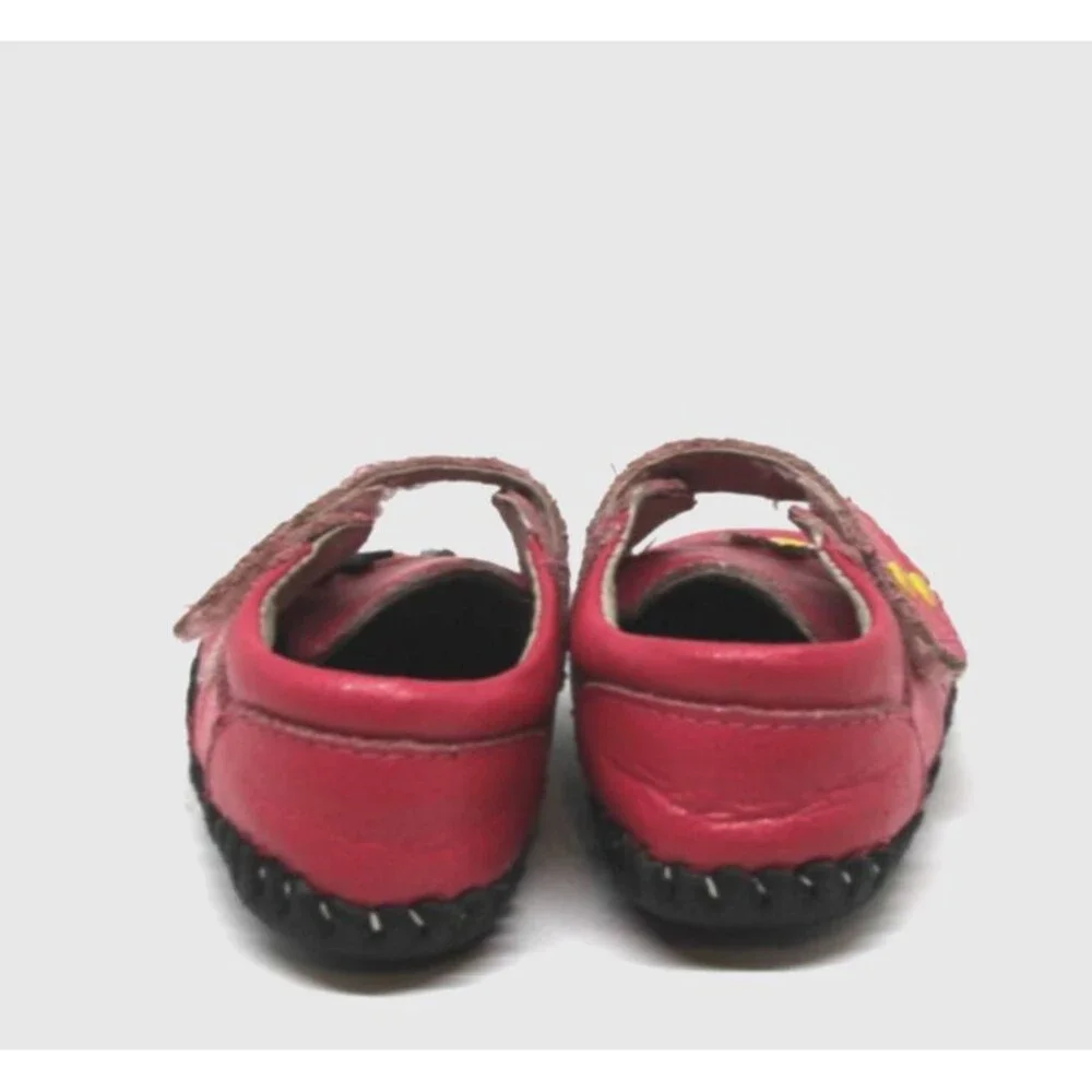 Pediped Flex 12-18 Months Infant Girls Mary Janes Pink Flower Leather Shoe